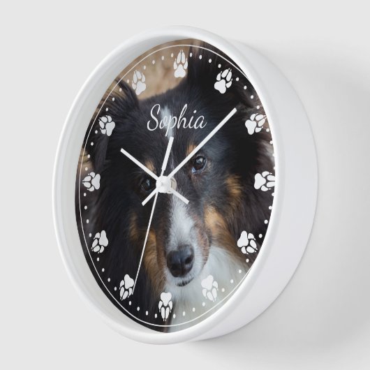 Foto und Text Ihres Hauses und Farbstift-Uhr Uhr (Winkel)