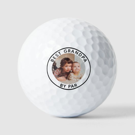Foto und Text Personalisiert Beste Opa von Par Golfball (Vorderseite)