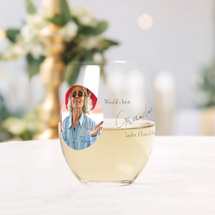 Foto und Text personalisiert Weinglas Ohne Stiel