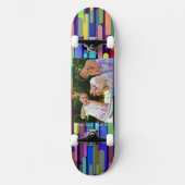 Foto- und Textfarbige Hintergrundinformationen per Skateboard (Vorderseite)