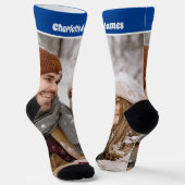 Foto und Textvorlage für personalisierte Neuerunge Socken (Gewinkelt)