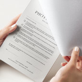 Foto- und Video-Formulare Lash-Zustimmung Formular Notizblock