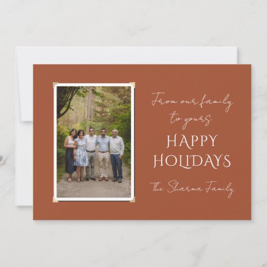 Foto und Weihnachtsgrüße Feiertagskarte (Vorderseite)