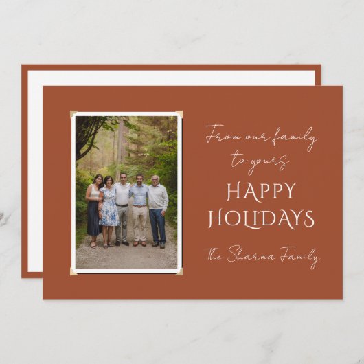 Foto und Weihnachtsgrüße Feiertagskarte (Vorne/Hinten)