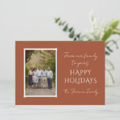 Foto und Weihnachtsgrüße Feiertagskarte (Stehend Vorderseite)