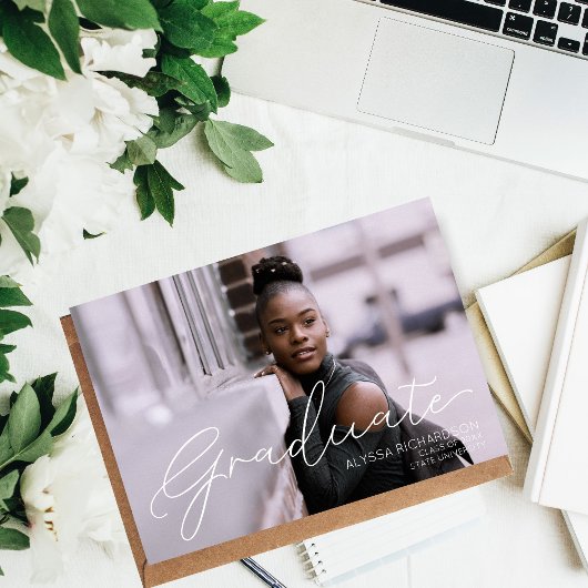 Foto und Weiße Landschaft Typografie Abschluss 2 Einladung