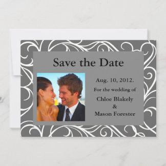 Foto und Wirbel Save the Date (grau)