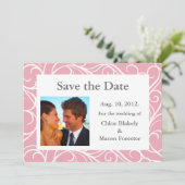 Foto und Wirbel Save the Date (pink) (Stehend Vorderseite)