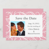 Foto und Wirbel Save the Date (pink) (Vorne/Hinten)