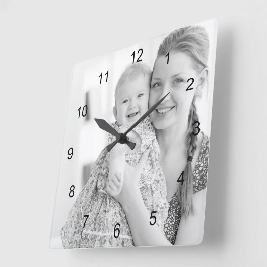 Foto und Zahlen, machen Sie Ihre eigenen Quadratische Wanduhr (Winkel)