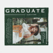 Foto und Zitat Abschluss-Geschenk dunkelgrün halte Fleecedecke (Vorderseite (Horizontal))