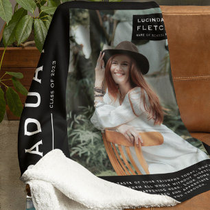 Foto und Zitat-Abschluss halten Schwarz Fleecedecke