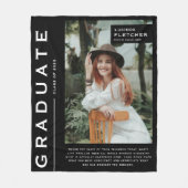 Foto und Zitat-Abschluss halten Schwarz Fleecedecke (Vorderseite)