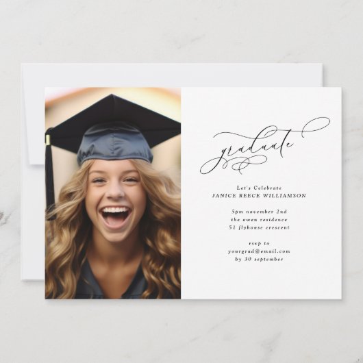 Foto-Uni-Abschluss für individuell anpassbare Kall Ankündigung (Rückseite)