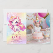 Foto Unicorn Geburtstag Einladung 1. (Vorderseite)