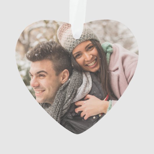 Foto Unser erster Verlobter Weihnachtskranz Ornament (Rückseite)