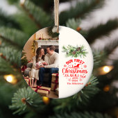Foto Unsere ersten Weihnachten als Mama und Vater Keramik Ornament