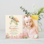 Foto unter dem Meer Geburtstag Einladung (Stehend Vorderseite)