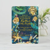 Foto unter dem Seeräubermeer-Party Einladung (Stehend Vorderseite)