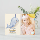 Foto unter der Meeresdusche am Geburtstag Einladung (Stehend Vorderseite)