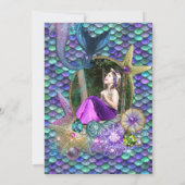 Foto unter der Meerjungfrau Einladungen zum Geburt (Rückseite)