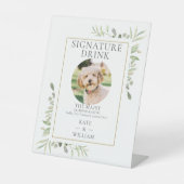 Foto Unterschrift Drink Grüne Hochzeit Sockelschild (Vorderseite)