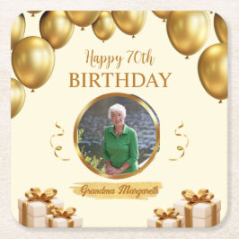 Foto-Untersetzer zum 70. Geburtstag Rechteckiger Pappuntersetzer