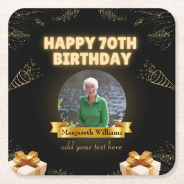Foto-Untersetzer zum 70. Geburtstag Rechteckiger Pappuntersetzer