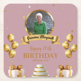 Foto-Untersetzer zum 70. Geburtstag Rechteckiger Pappuntersetzer