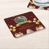 Foto-Untersetzer zum 70. Geburtstag Rechteckiger Pappuntersetzer (angewinkelt)