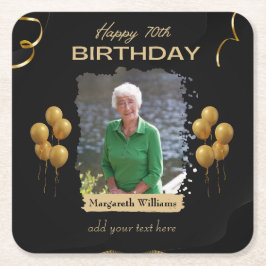 Foto-Untersetzer zum 70. Geburtstag Rechteckiger Pappuntersetzer