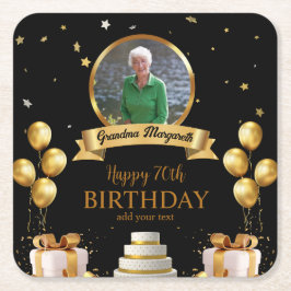 Foto-Untersetzer zum 70. Geburtstag Rechteckiger Pappuntersetzer