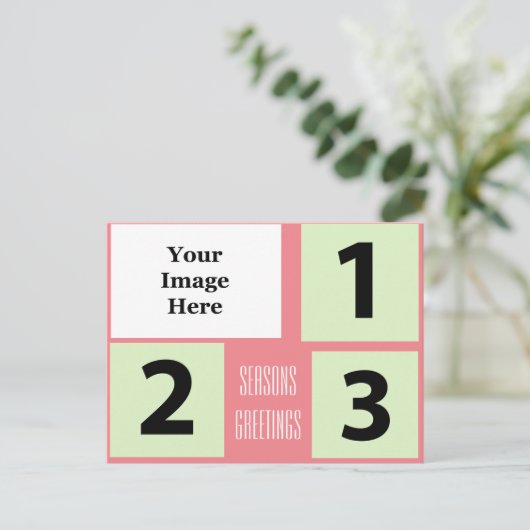 Foto Urlaub Rosa Gruß Postkarte (Stehend Vorderseite)