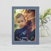 Foto-Urlaubskarte für Blaue Mutter Dankeskarte (Stehend Vorderseite)