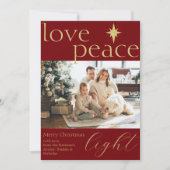 Foto-Urlaubskarte Gold und Rot Feiertagskarte (Vorderseite)