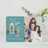Foto-Urlaubskarte im Winter Einladung (Stehend Vorderseite)