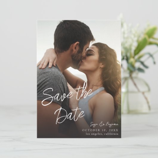 Foto V MOD Chic 4 LG Save the Date Einladung (Stehend Vorderseite)