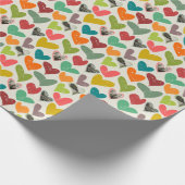 Foto Valentinstag farbenfrohe Grunge Herzen Geschenkpapier (Ecke)