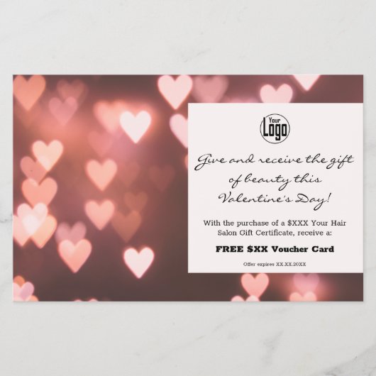 Foto Valentinstag Geschenkgutschein Werbeaktion Flyer (Vorne)