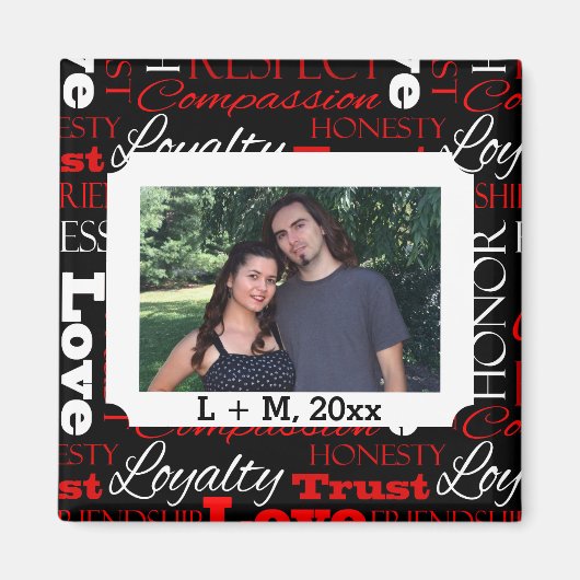 Foto Valentinstag Word Collage Personalisiert Magnet (Vorne)