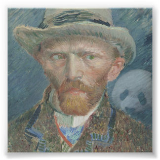 Foto: Van Gogh Self Portrait mit Creepy Panda Fotodruck