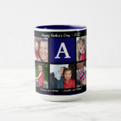 Foto VATER Collage Kaffee Vatertag Schwarze Marine Tasse (Zentrum)