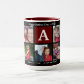 Foto VATER Collage Kaffee Vatertag Schwarzer Maroo Tasse (Zentrum)