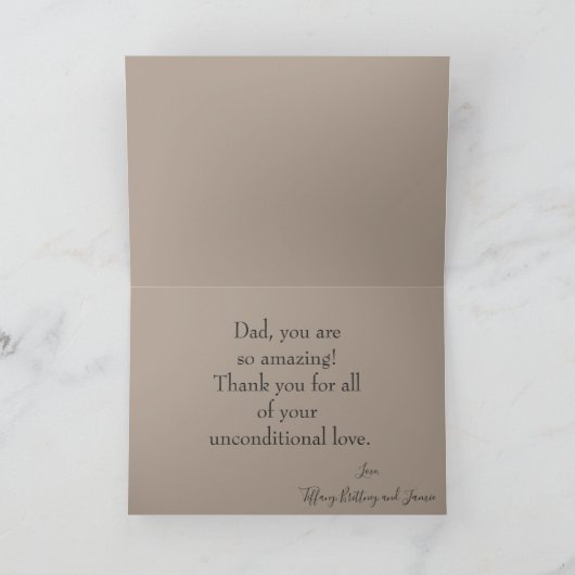 Foto Vatertag der Familie Karte (Innenseite)