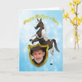 Foto Vatertagskarte mit Aufzuchtpferd Karte (Gelbe Blume)