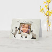 Foto Vatertagskarte mit siamesischen Katzen Karte (Gelbe Blume)