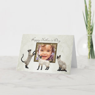Foto Vatertagskarte mit siamesischen Katzen Karte