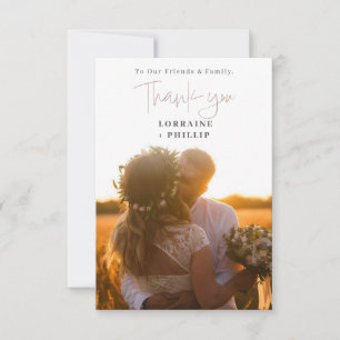 Foto-Verlauf und Drehbuch romantische Hochzeit Dankeskarte