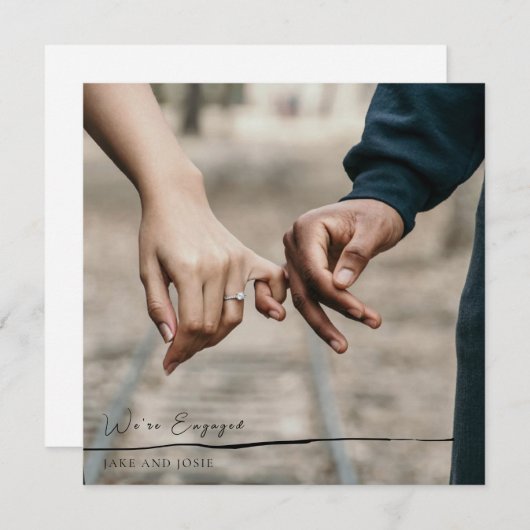 Foto, verlobte Party-Karte Ankündigung (Vorne/Hinten)