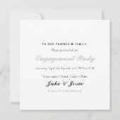 Foto, verlobte Party-Karte Ankündigung (Rückseite)